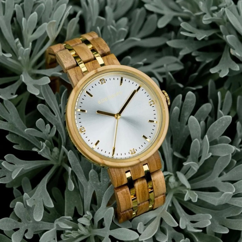 Wooden Watches for Women Natural Olivewood Silver - VICTORIA Luxury